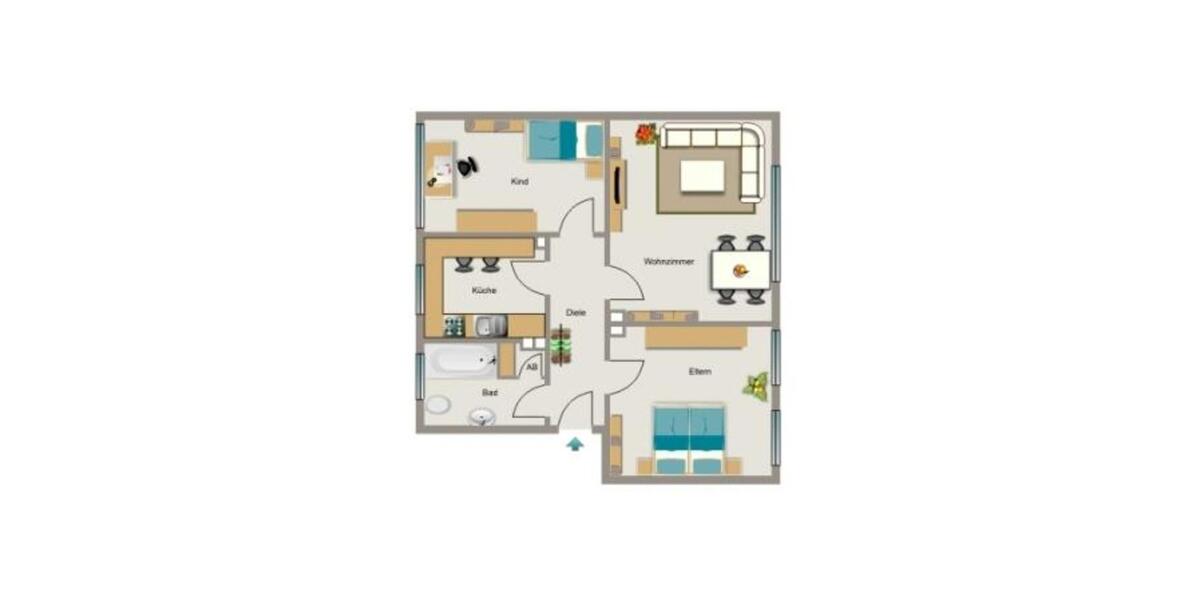 Etagenwohnung Duisburg Hamborn - 3.5 Zimmer, 60 m&sup2;, 475&euro; | Angebot:24244344