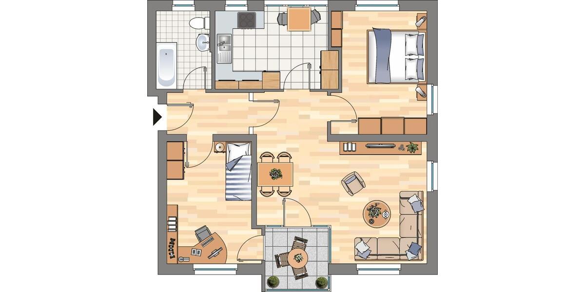 Etagenwohnung Bochum Günnigfeld - 3 Zimmer, 78 m&sup2;, 475&euro; | Angebot:25807054