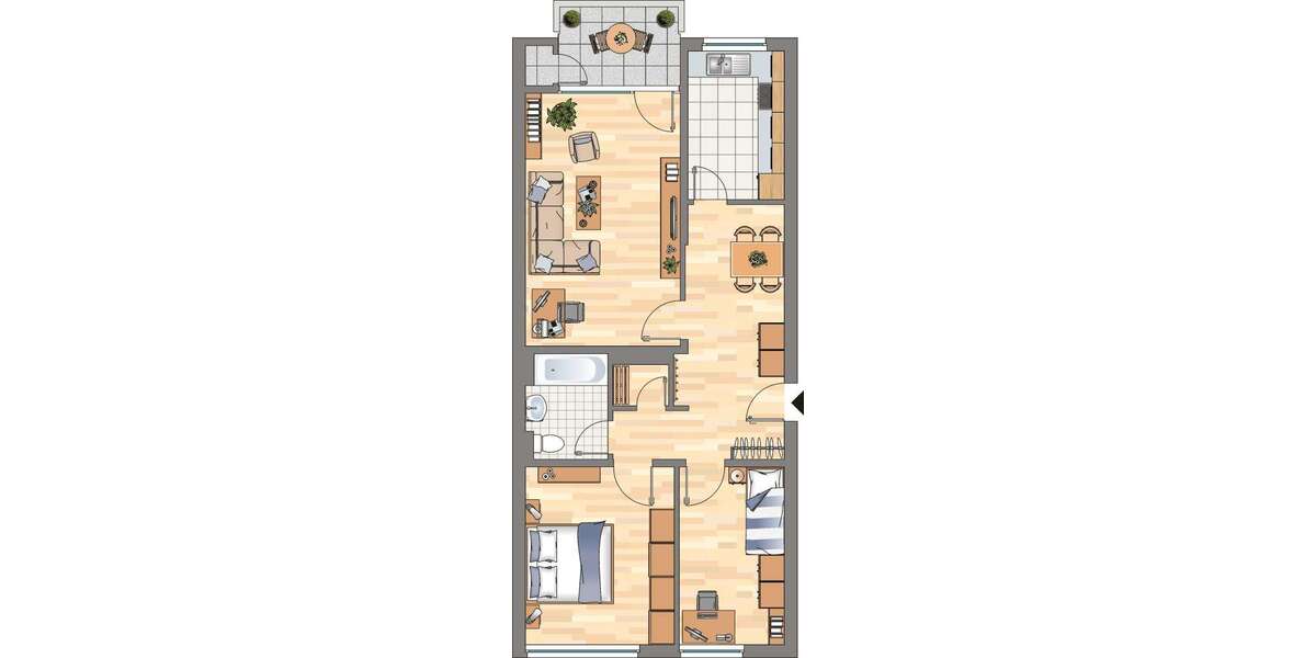 Etagenwohnung Bochum Wiemelhausen - 3 Zimmer, 79 m&sup2;, 639&euro; | Angebot:27029897