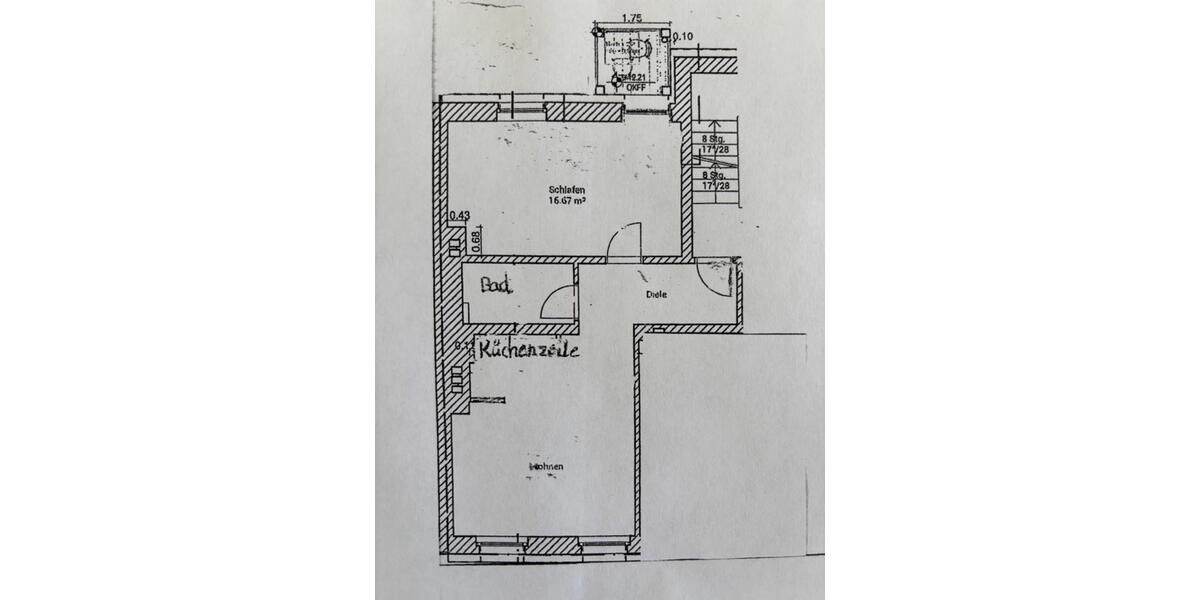 Etagenwohnung Wuppertal Unterbarmen - 1 Zimmer, 46 m&sup2;, 506&euro; | Angebot:25416053