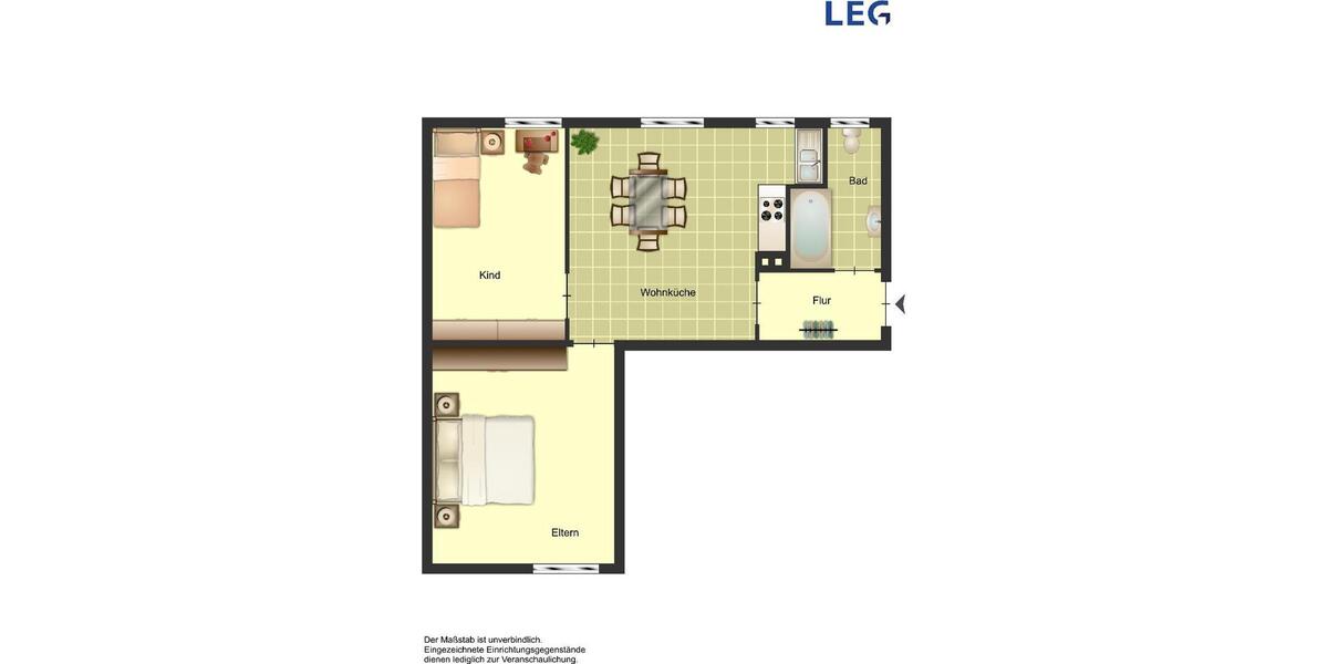 Etagenwohnung Duisburg Huckingen - 2 Zimmer, 51 m&sup2;, 479&euro; | Angebot:24889831