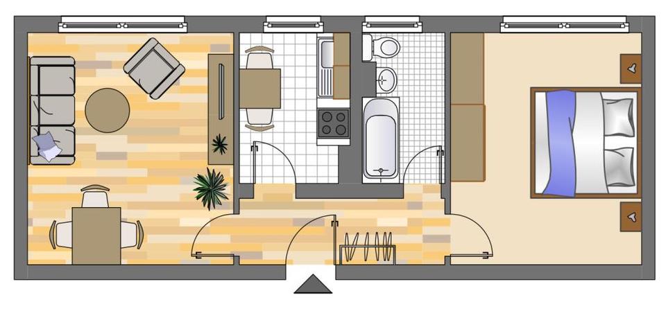 Etagenwohnung Bochum Werne - 2.5 Zimmer, 44 m&sup2;, 399&euro; | Angebot:25258303