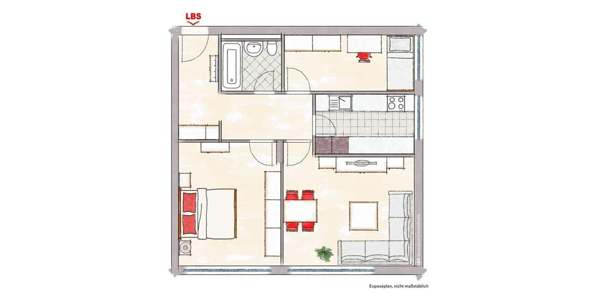 Etagenwohnung Wuppertal - 3 Zimmer, 60 m&sup2;, 600&euro; | Angebot:25792017