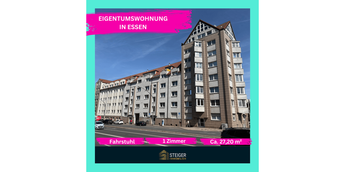 Etagenwohnung Essen Südviertel - 1 Zimmer, 27 m&sup2;, 79.900&euro; | Angebot:27529325