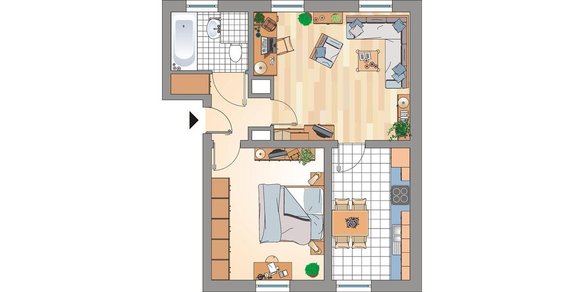 Etagenwohnung Gelsenkirchen Resse - 2.5 Zimmer, 47 m&sup2;, 359&euro; | Angebot:25963912