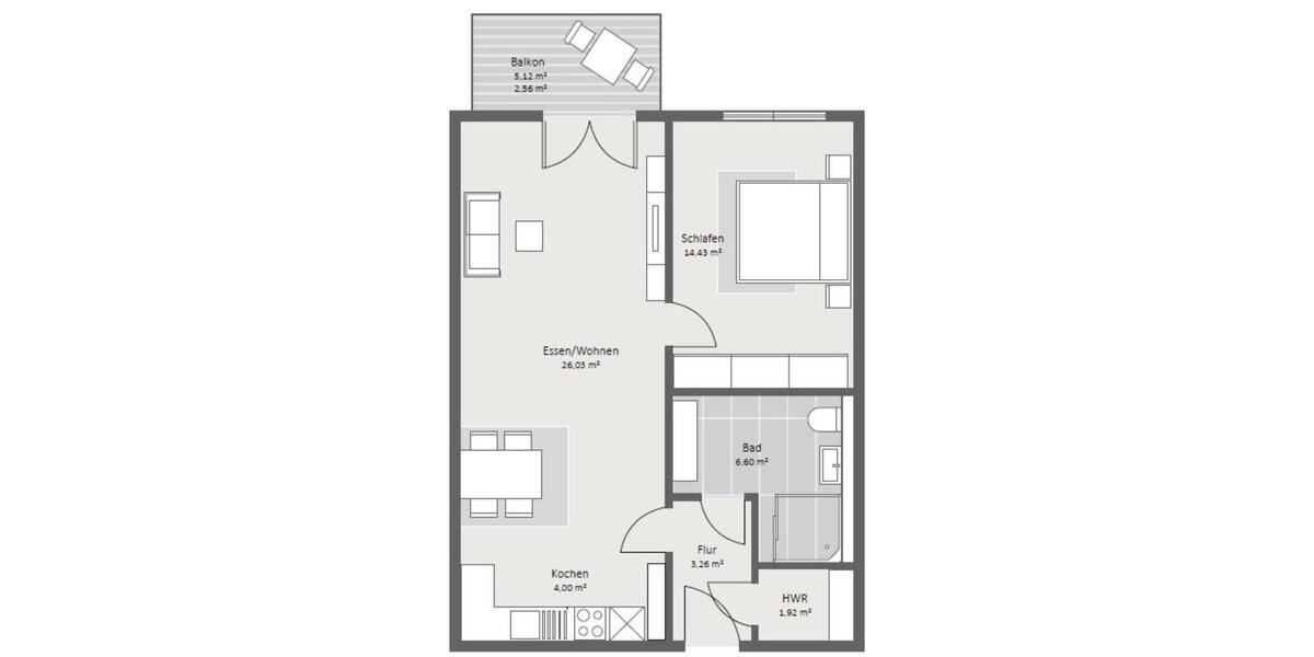 Etagenwohnung Bochum Werne - 2 Zimmer, 58 m&sup2;, 696&euro; | Angebot:25641741