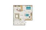 Erdgeschoßwohnung Gelsenkirchen Gelsenkirchen-Mitte - 3.5 Zimmer, 52 m&sup2;, 391&euro; | Angebot:26329868