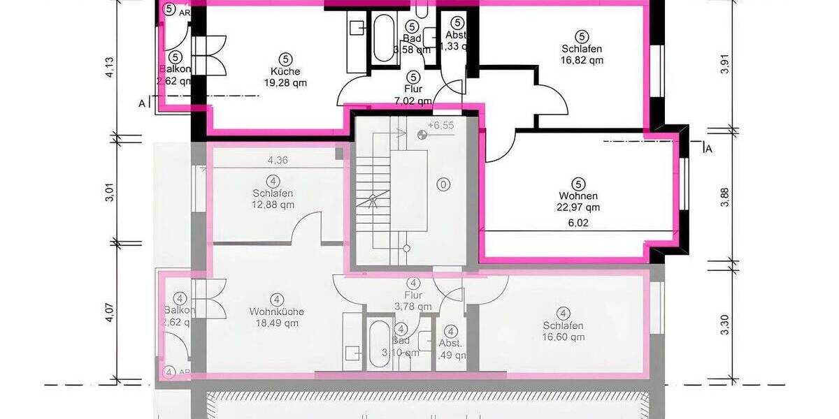 Etagenwohnung Düsseldorf Flingern Nord - 2 Zimmer, 73 m&sup2;, 920&euro; | Angebot:26787853