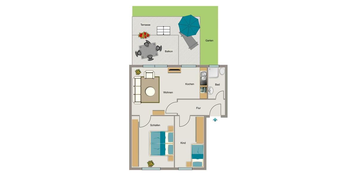 Erdgeschoßwohnung Duisburg Walsum - 3.5 Zimmer, 57 m&sup2;, 548&euro; | Angebot:25956791