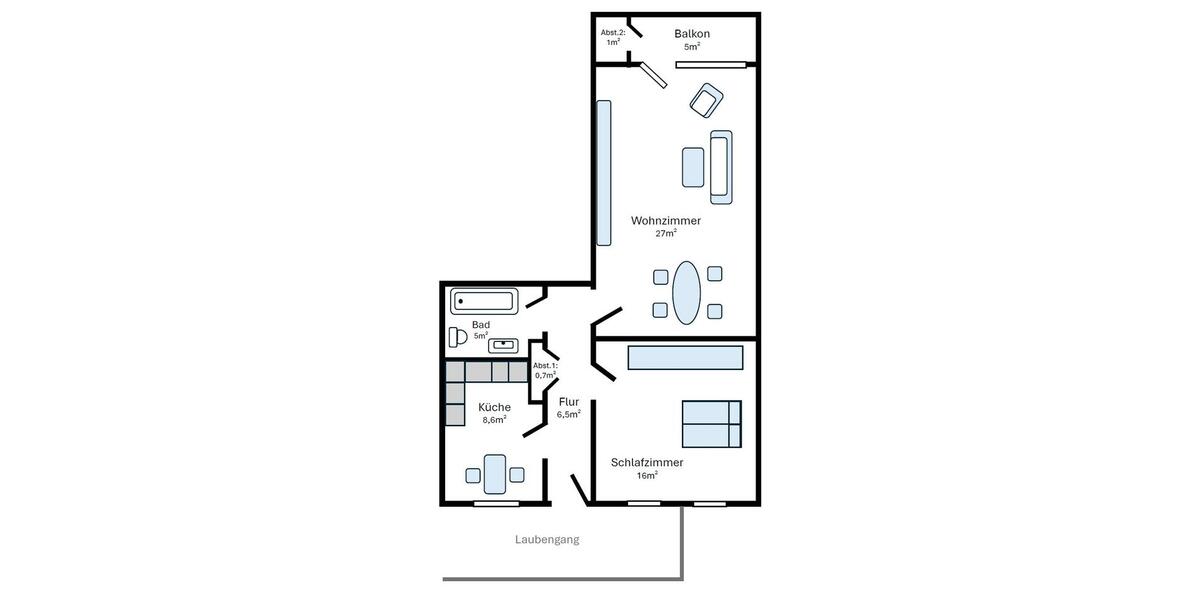Etagenwohnung Wuppertal - 2 Zimmer, 67 m&sup2;, 550&euro; | Angebot:26001850