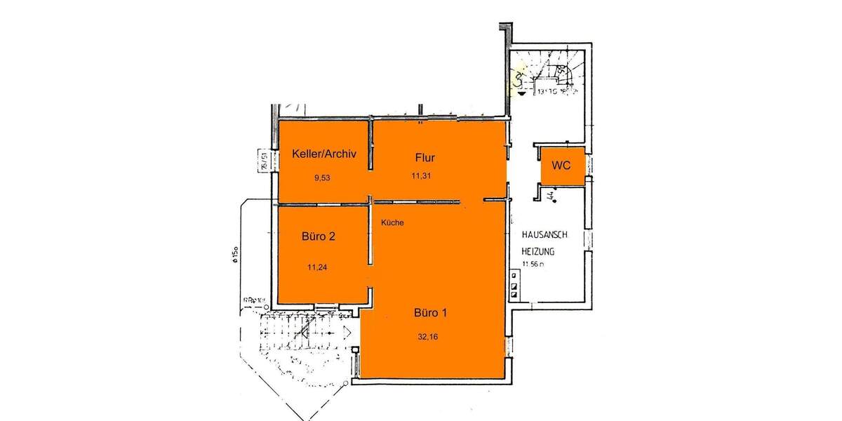 Gewerbeobjekt Ratingen Zentrum - 2 Zimmer, 65 m&sup2;, 450&euro; | Angebot:25769433