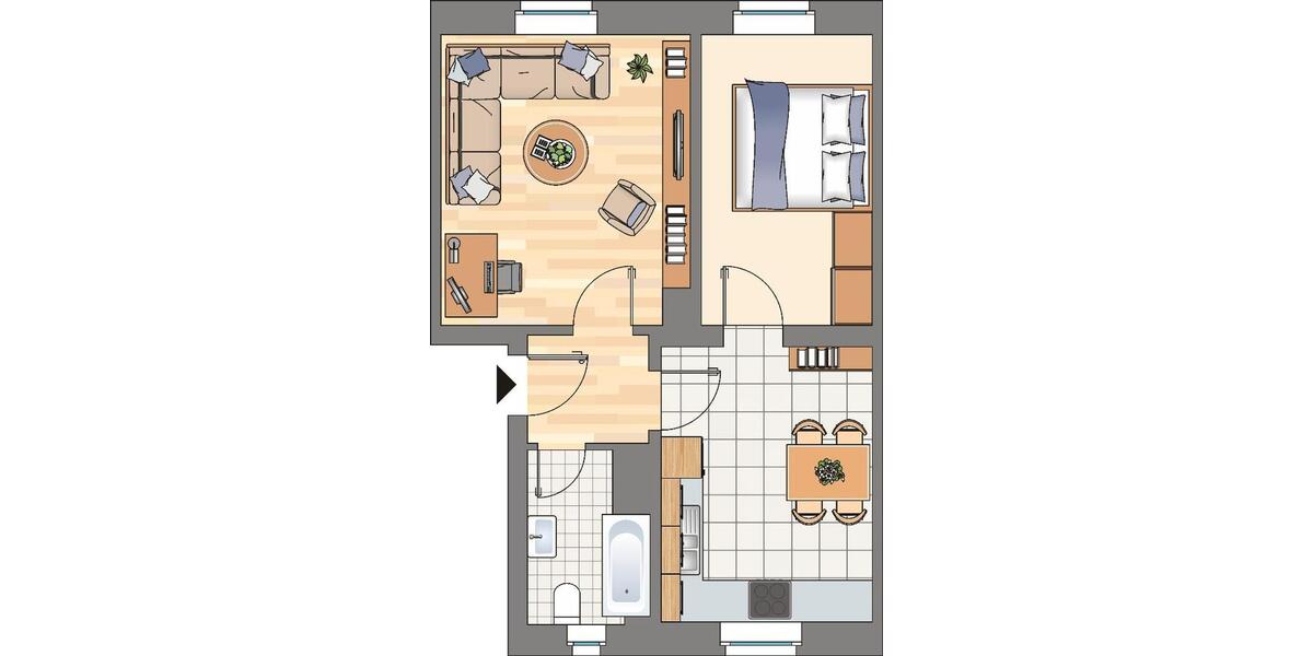 Etagenwohnung Witten Annen - 2 Zimmer, 45 m&sup2;, 359&euro; | Angebot:25992872