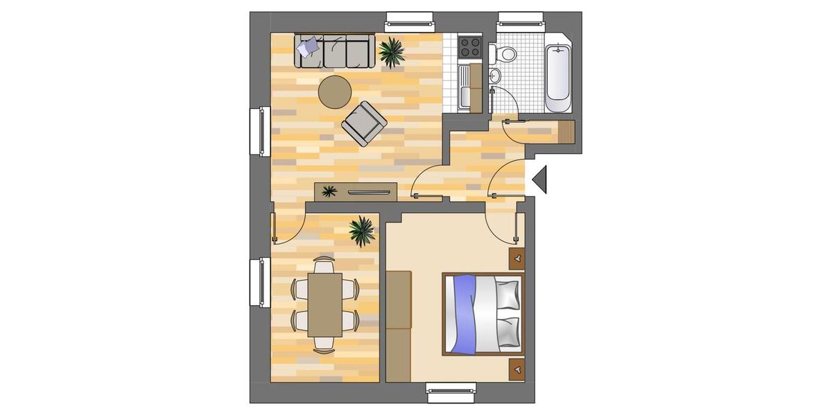 Etagenwohnung Essen Stadtbezirk VI - 2.5 Zimmer, 51 m&sup2;, 429&euro; | Angebot:11398675