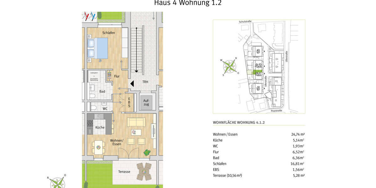 Etagenwohnung Leichlingen Büscherhöfen - 2 Zimmer, 68 m&sup2;, 400.600&euro; | Angebot:25684478