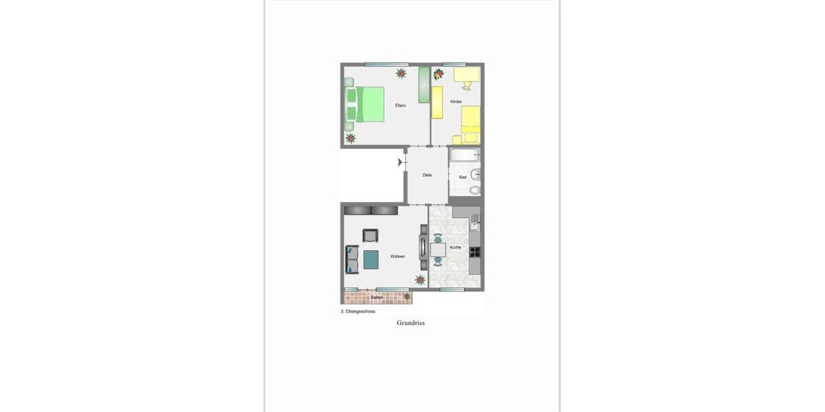Etagenwohnung Neuss - 3 Zimmer, 70 m&sup2;, 245.000&euro; | Angebot:27191744