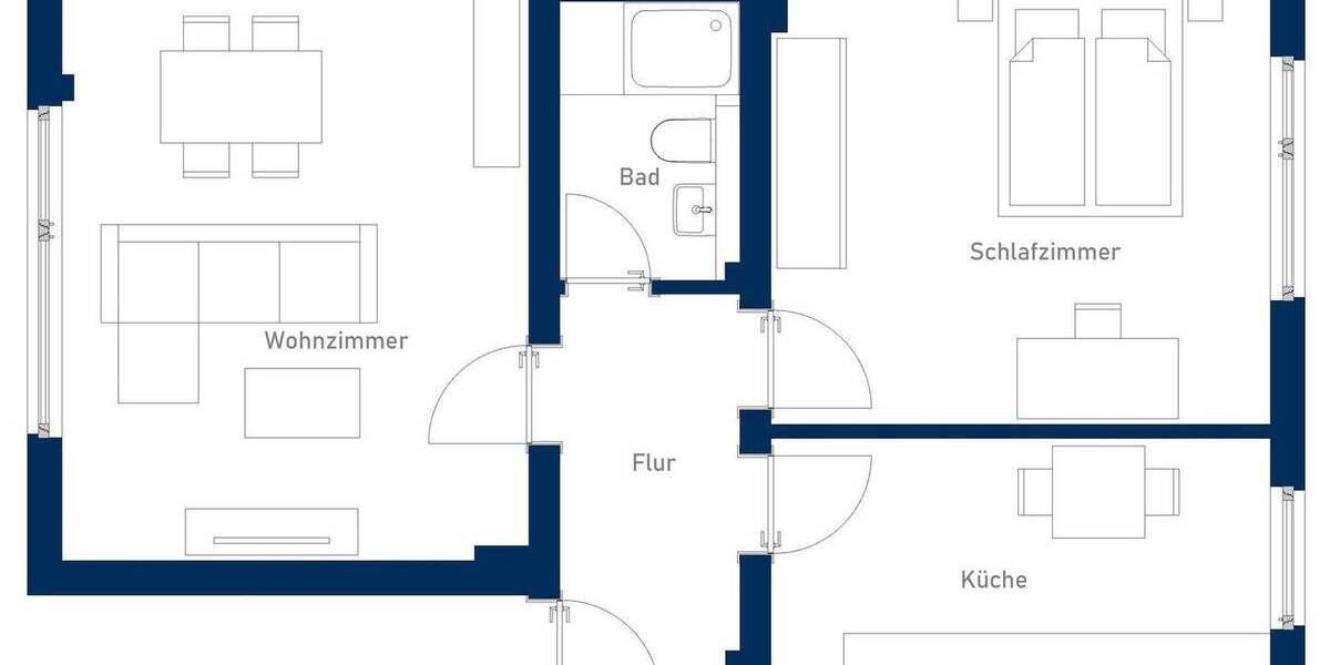 Etagenwohnung Mülheim an der Ruhr Eppinghofen - 2 Zimmer, 56 m&sup2;, 143.000&euro; | Angebot:26834402