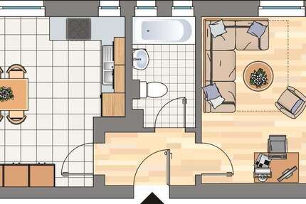 Wohnung Herne Röhlinghausen - 2 Zimmer, 56 m&sup2;, 423&euro; | Angebot:25878750