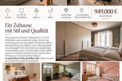 Wohnung Düsseldorf Stadtbezirk 3 - 4 Zimmer, 137 m&sup2;, 949.000&euro; | Angebot:27514319