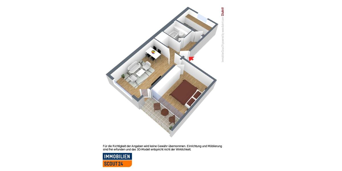 Etagenwohnung Monheim am Rhein - 2 Zimmer, 55 m&sup2;, 589&euro; | Angebot:25287293
