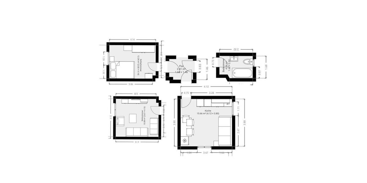 Etagenwohnung Duisburg Buchholz - 2 Zimmer, 51 m&sup2;, 135.000&euro; | Angebot:25728372