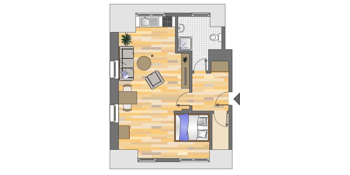 Dachgeschoßwohnung Wetter (Ruhr) - 1 Zimmer, 43 m&sup2;, 389&euro; | Angebot:25918629