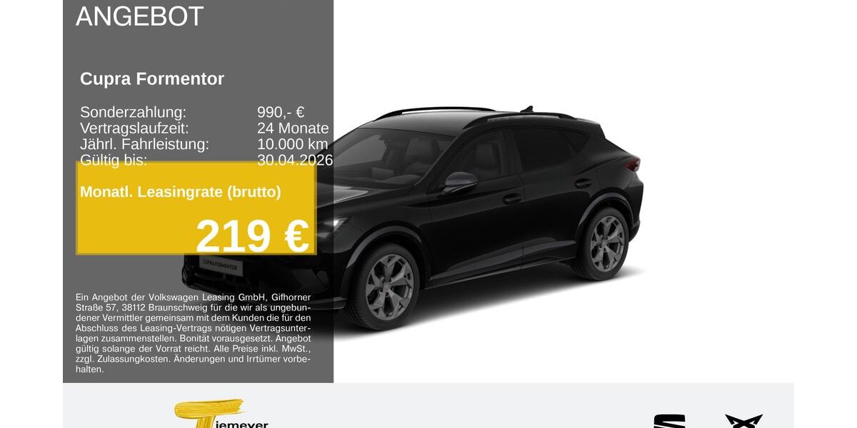 Cupra Formentor 7.160 km 34.230 &euro; Bochum 44809
