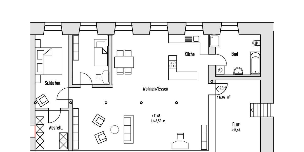 Loft - Studio - Atelier Radevormwald - 3.5 Zimmer, 117 m&sup2;, 790&euro; | Angebot:24433399