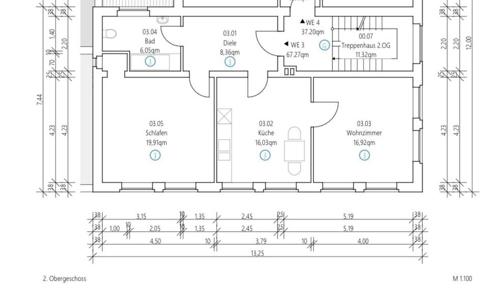 Etagenwohnung Bottrop - 2.5 Zimmer, 67 m&sup2;, 650&euro; | Angebot:27547818