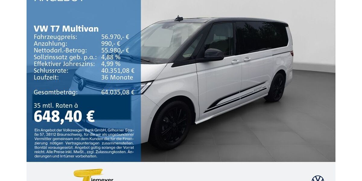 VW T7 Multivan 15.096 km 56.970 &euro; Bochum 44892