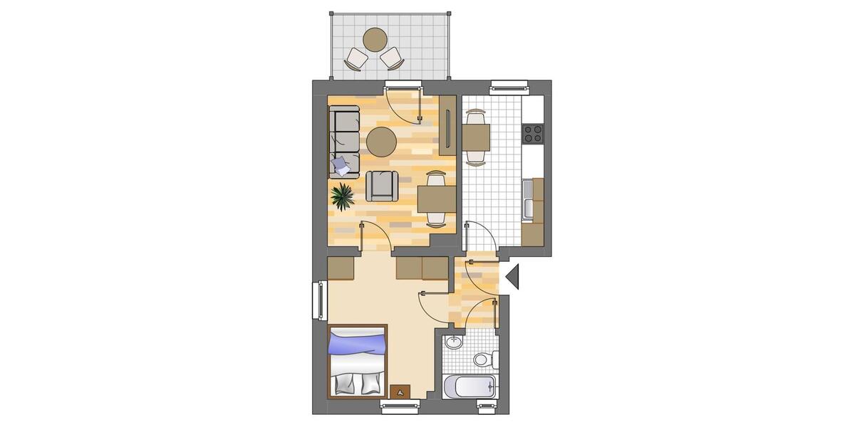 Erdgeschoßwohnung Wetter (Ruhr) - 2 Zimmer, 41 m&sup2;, 359&euro; | Angebot:25968597
