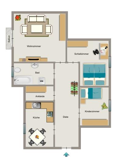 Erdgeschoßwohnung Herten - 3.5 Zimmer, 61 m&sup2;, 509&euro; | Angebot:25409524
