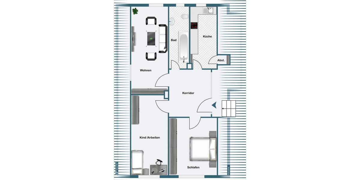 Etagenwohnung Herdecke - 3.5 Zimmer, 90 m&sup2;, 750&euro; | Angebot:26489424