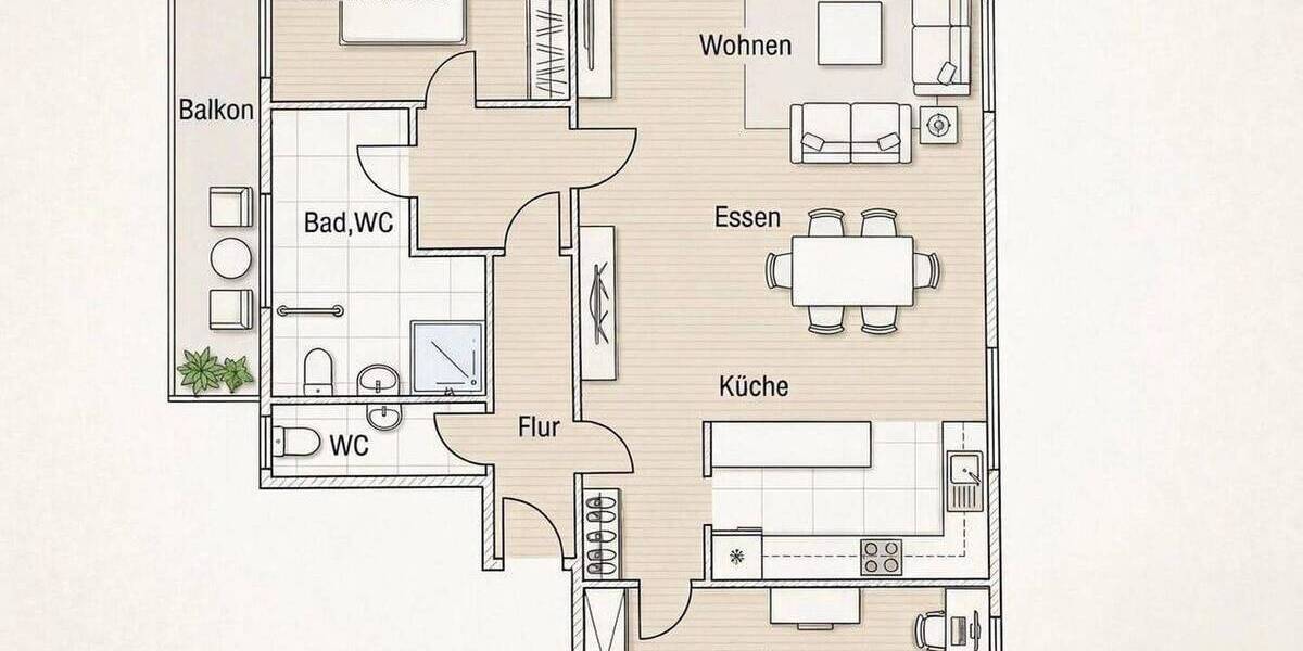Etagenwohnung Wuppertal Barmen - 3 Zimmer, 108 m&sup2;, 280.000&euro; | Angebot:26613374