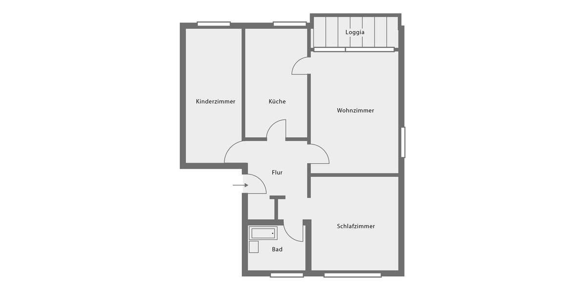 Erdgeschoßwohnung Witten Herbede - 3 Zimmer, 77 m&sup2;, 580&euro; | Angebot:25905026