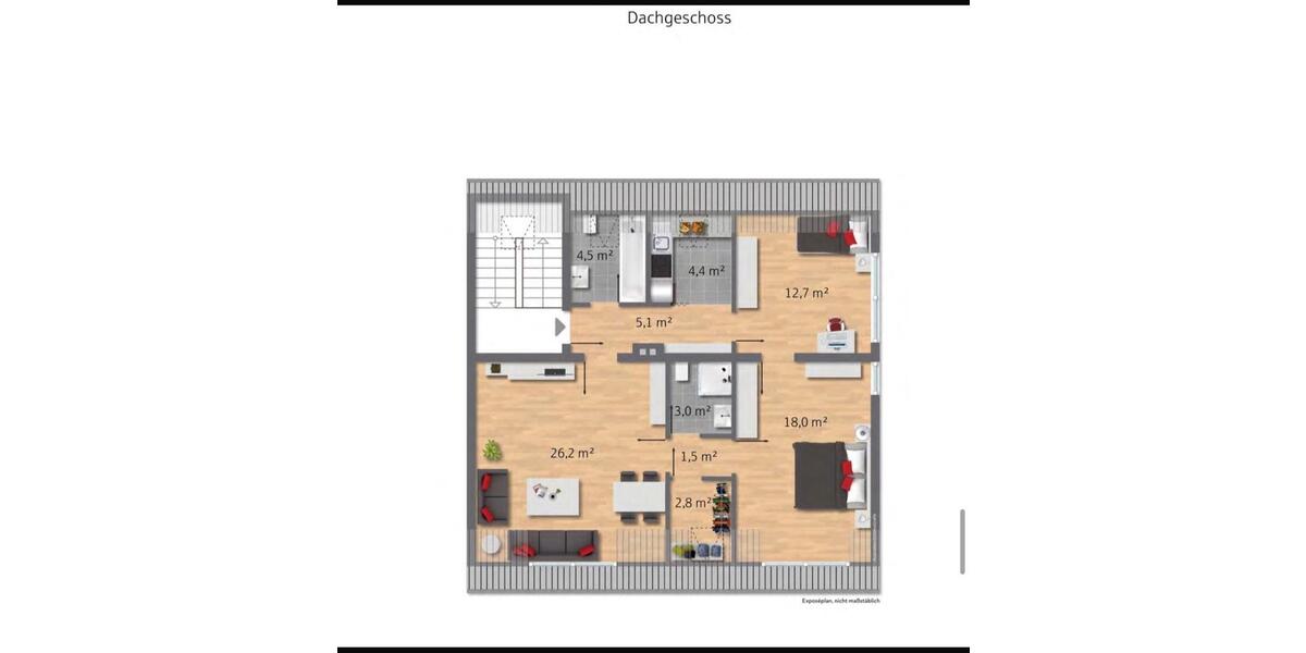 Dachgeschoßwohnung Essen Stadtbezirk III - 3.5 Zimmer, 78 m&sup2;, 1.090&euro; | Angebot:25959817