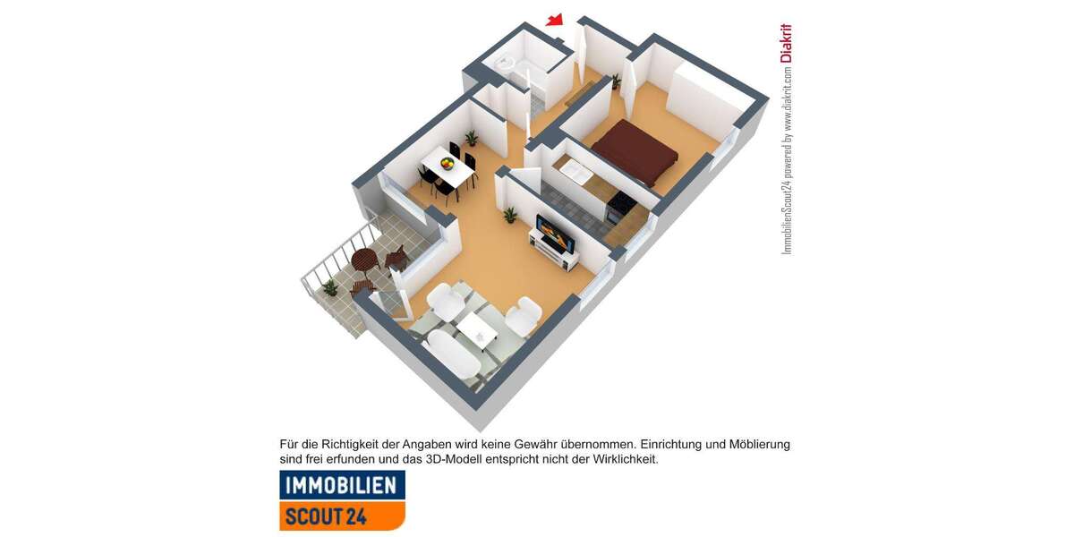 Etagenwohnung Solingen Solingen-Mitte - 2 Zimmer, 57 m&sup2;, 579&euro; | Angebot:27225133