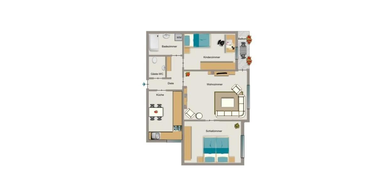 Etagenwohnung Herten - 3.5 Zimmer, 68 m&sup2;, 560&euro; | Angebot:23094422