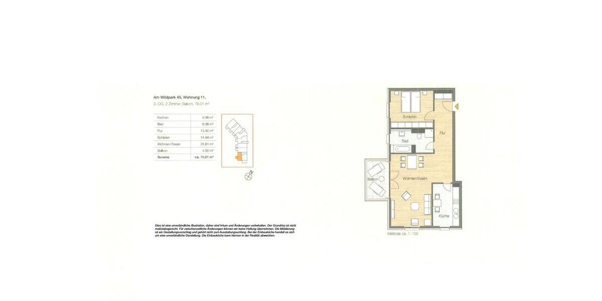 Etagenwohnung Düsseldorf Stadtbezirk 7 - 2 Zimmer, 79 m&sup2;, 1.490&euro; | Angebot:26180079
