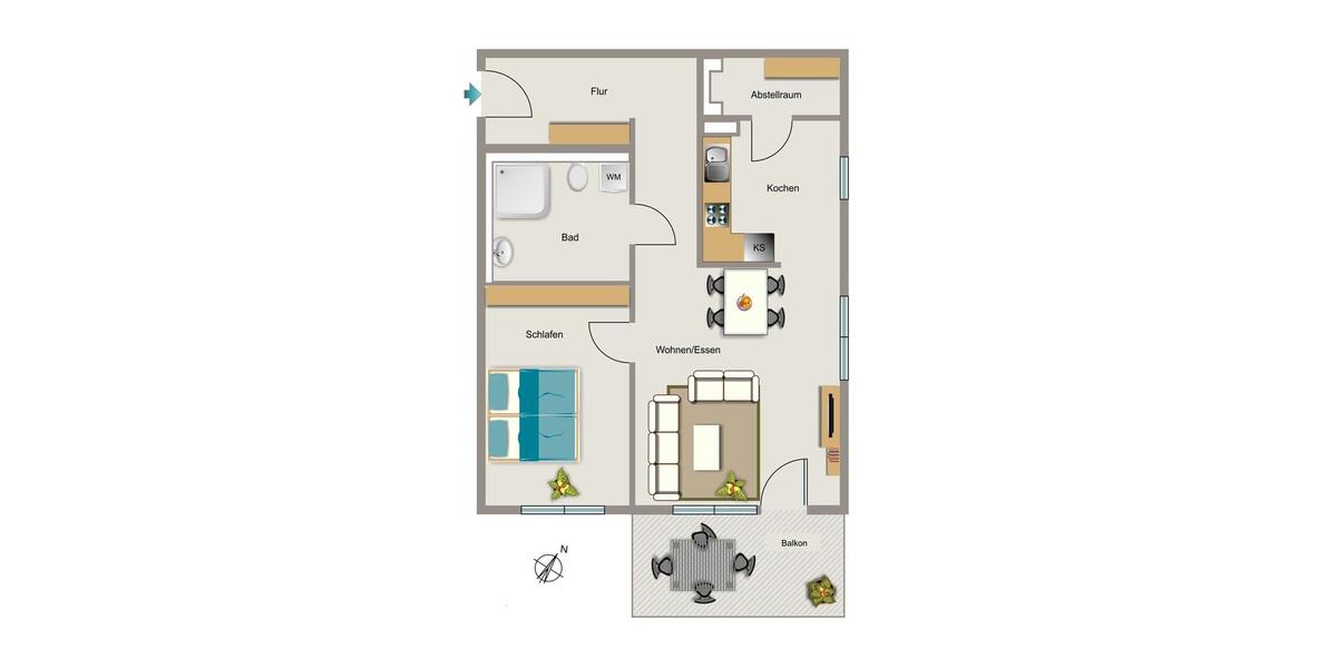 Etagenwohnung Bochum Bochum-Nord - 2 Zimmer, 71 m&sup2;, 941&euro; | Angebot:25995655