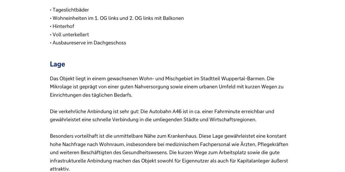 Mehrfamilienhaus, Wohnhaus Wuppertal Barmen - 23 Zimmer, 460 m&sup2;, 695.000&euro; | Angebot:27507119