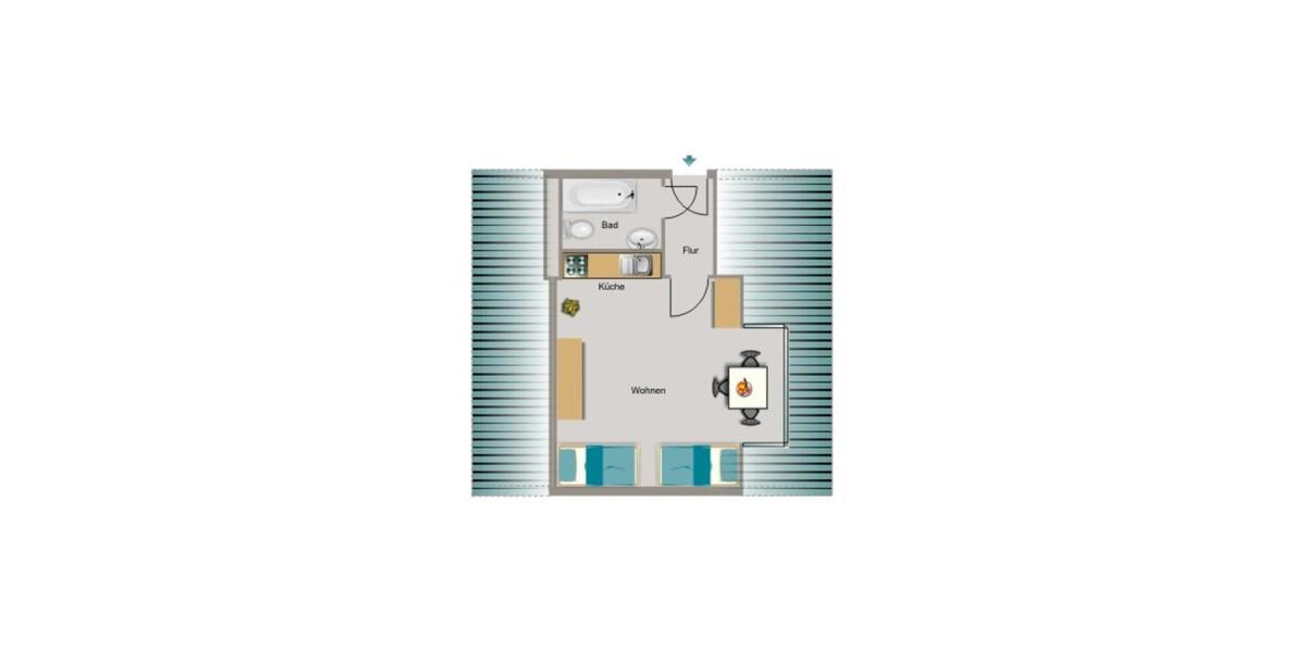 Dachgeschoßwohnung Duisburg Hochheide - 1.5 Zimmer, 29 m&sup2;, 218&euro; | Angebot:25175713
