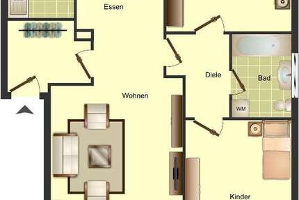 Wohnung Remscheid Gemarkung Bergisch Born - 3.5 Zimmer, 72 m&sup2;, 529&euro; | Angebot:27147619