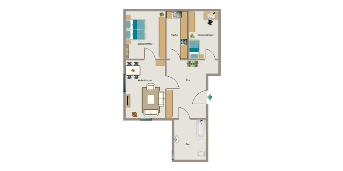 Erdgeschoßwohnung Duisburg Hamborn - 3.5 Zimmer, 73 m&sup2;, 433&euro; | Angebot:25968612
