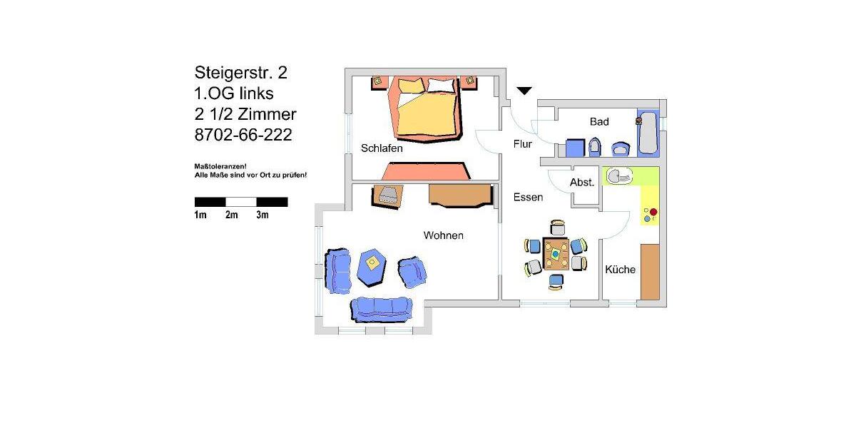 Etagenwohnung Gelsenkirchen Erle - 2.5 Zimmer, 67 m&sup2;, 353&euro; | Angebot:25796691