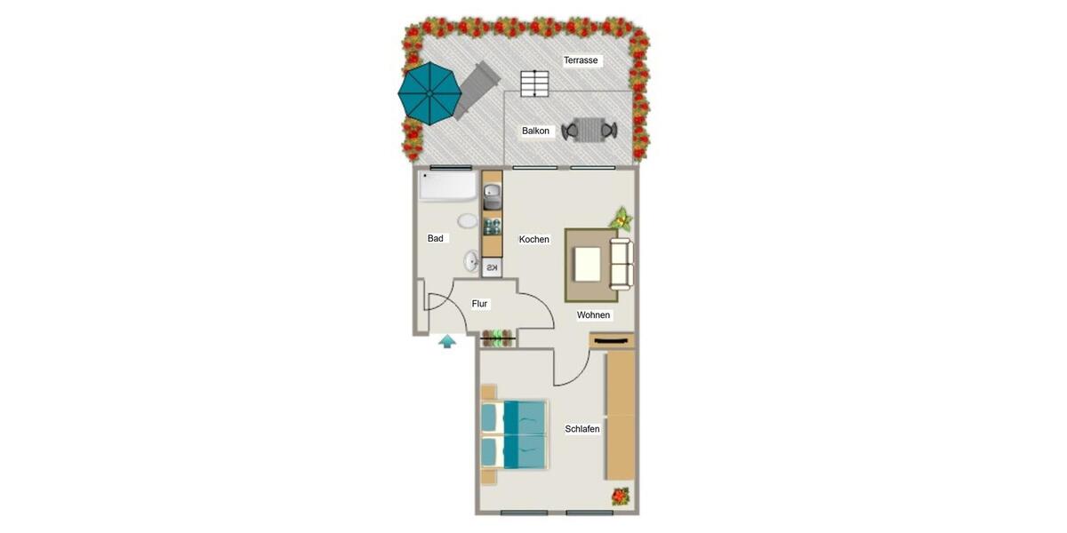 Erdgeschoßwohnung Duisburg Walsum - 2.5 Zimmer, 47 m&sup2;, 469&euro; | Angebot:25958504