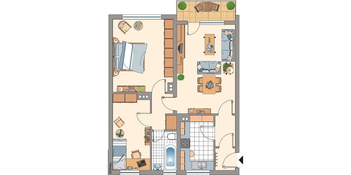 Etagenwohnung Remscheid Klausen - 3 Zimmer, 68 m&sup2;, 579&euro; | Angebot:27520695