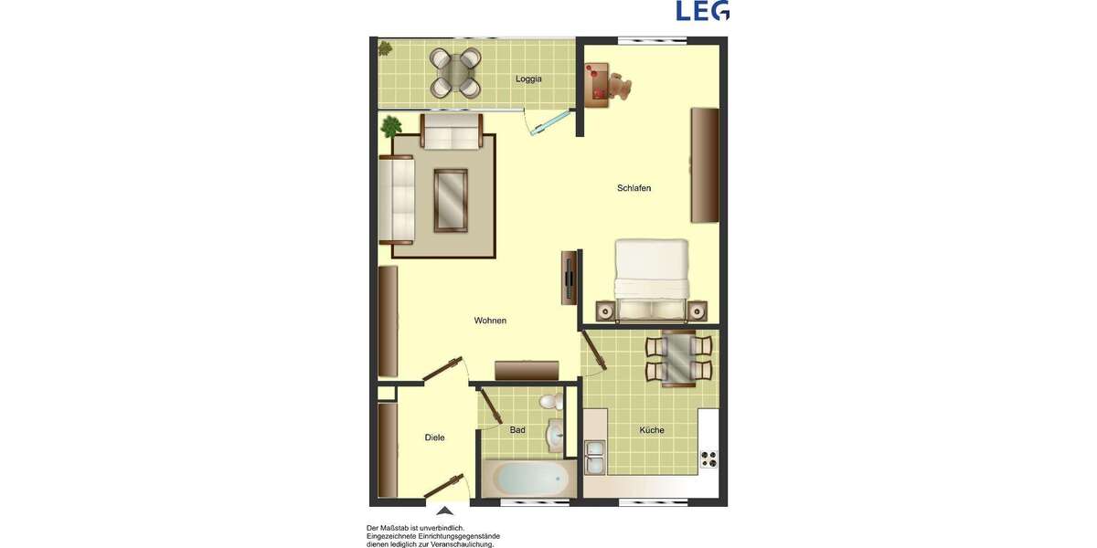 Etagenwohnung Monheim - 1.5 Zimmer, 44 m&sup2;, 542&euro; | Angebot:27216116
