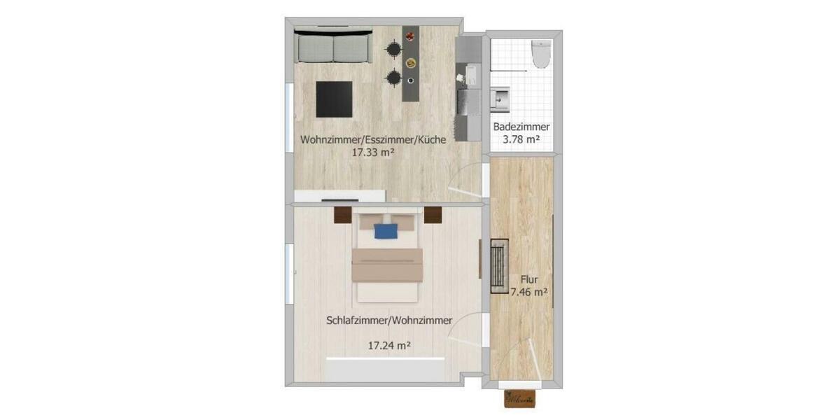 Etagenwohnung Gelsenkirchen Gelsenkirchen-Mitte - 2 Zimmer, 50 m&sup2;, 370&euro; | Angebot:25994191