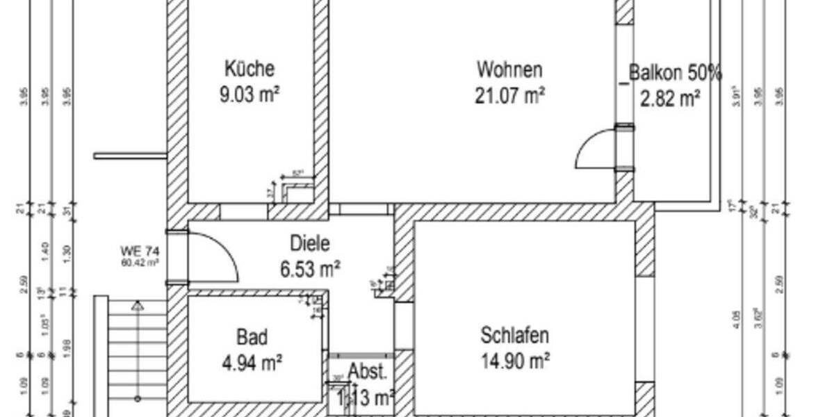 Etagenwohnung Duisburg Aldenrade - 2 Zimmer, 60 m&sup2;, 115.000&euro; | Angebot:25710860