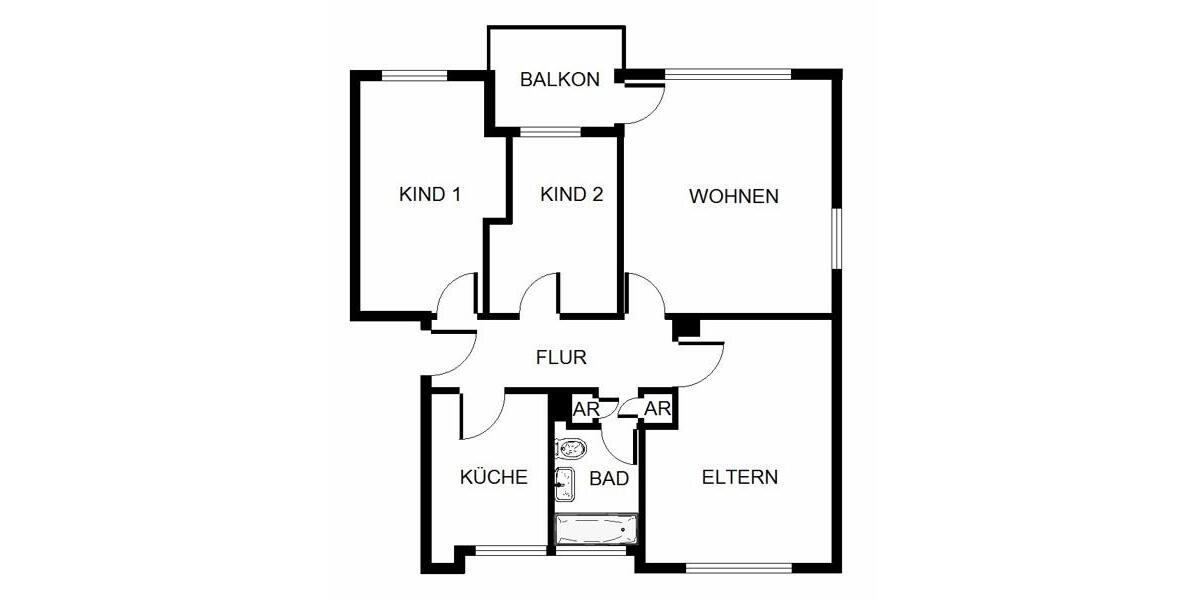 Etagenwohnung Gelsenkirchen Ückendorf - 4 Zimmer, 70 m&sup2;, 623&euro; | Angebot:24268847